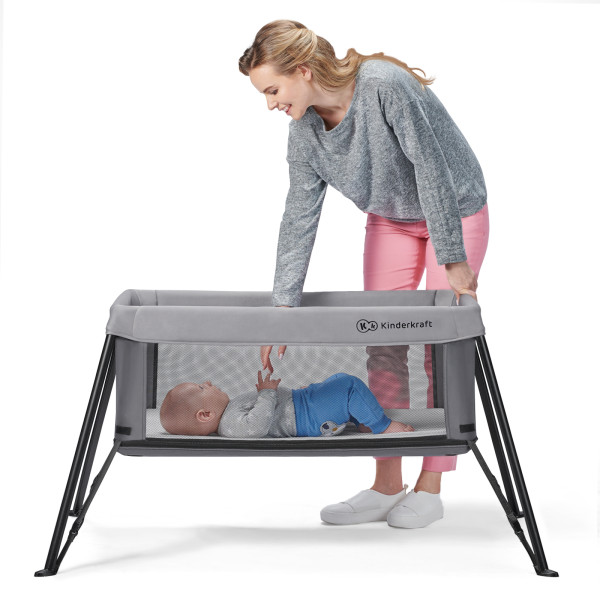 Кровать-манеж 2 в 1 Kinderkraft Movi Grey (KCMOVI00GRY0000)