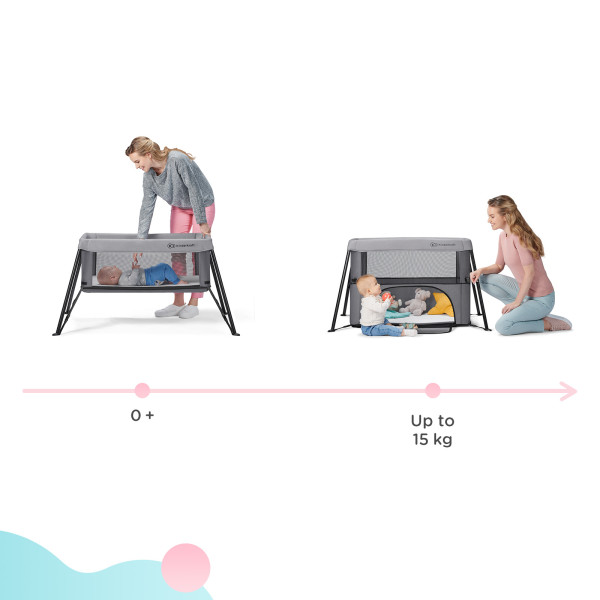 Кровать-манеж 2 в 1 Kinderkraft Movi Grey (KCMOVI00GRY0000)