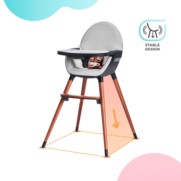 Стульчик для кормления 2 в 1 Kinderkraft Finix Grey.