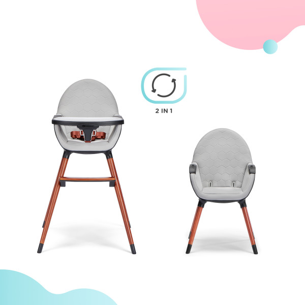 Стульчик для кормления 2 в 1 Kinderkraft Finix Grey.