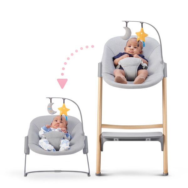 Стульчик для кормления с шезлонгом Kinderkraft Igee Calmee Cloudy Grey (KHIGCA00GRY0000)