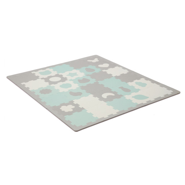 Килимок-пазл Kinderkraft Luno Shapes Mint, 30 элементов (KPLUSH00MIN0000)