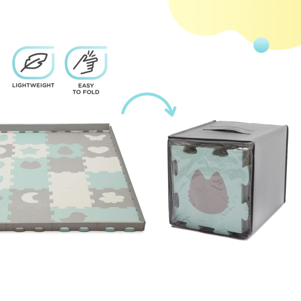 Килимок-пазл Kinderkraft Luno Shapes Mint, 30 элементов (KPLUSH00MIN0000)