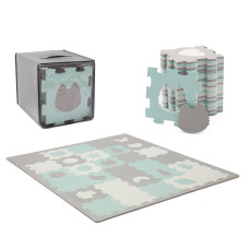 Коврик-пазл Kinderkraft Luno Shapes Mint, 30 элементов (KPLUSH00MIN0000)