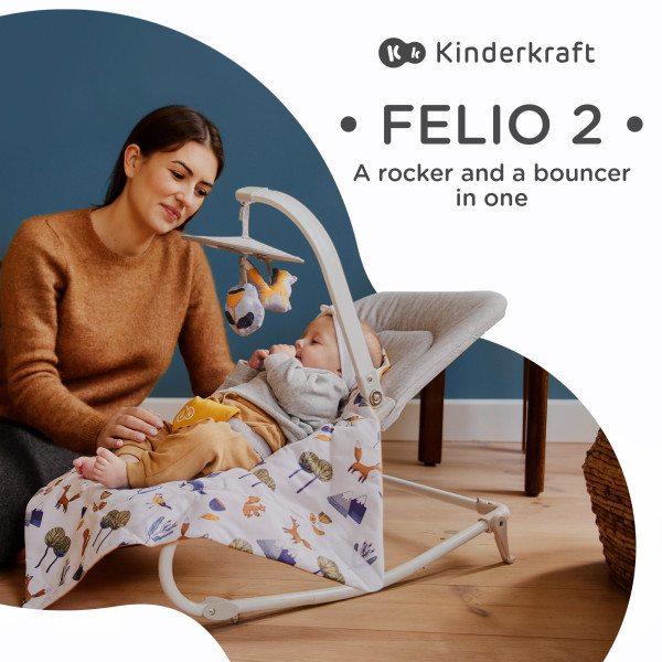 Шезлонг-качалка Kinderkraft Felio 2 Peony Rose (KBFELI20PNK0000)