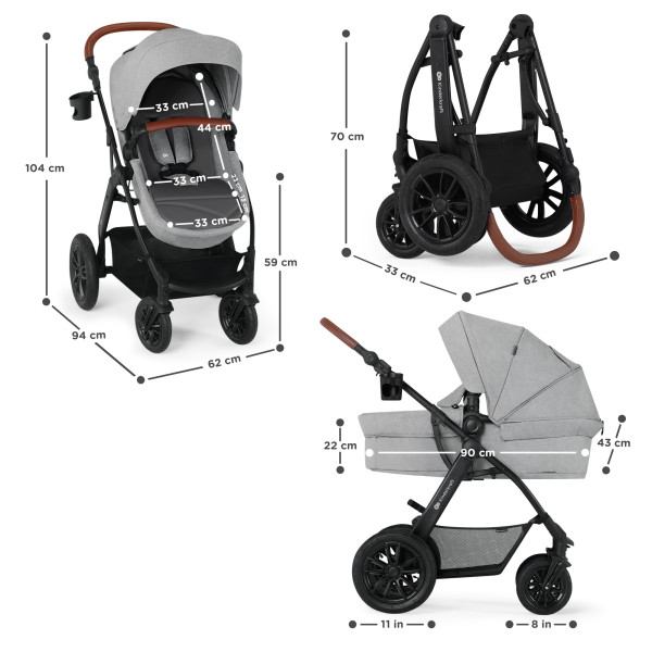 Универсальная коляска 3 в 1 Kinderkraft CT Dark Gray