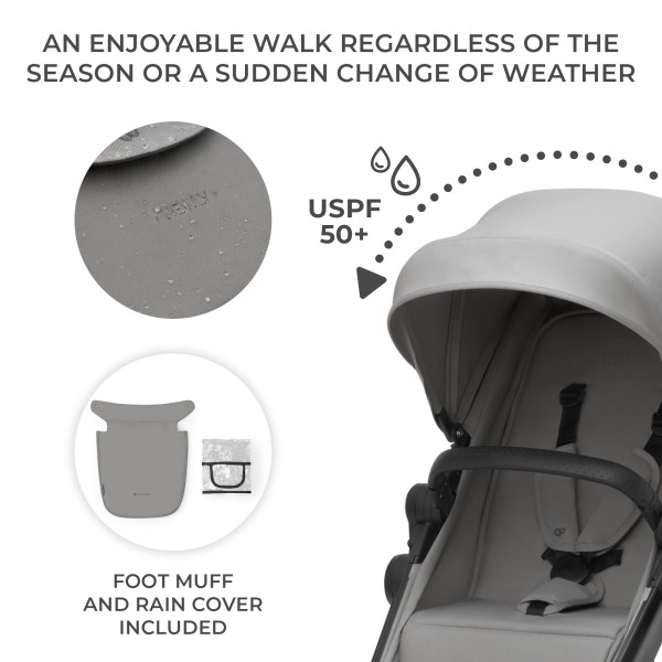 Универсальная коляска 3 в 1 Kinderkraft Newly Moonlight Grey (KSNEWL00GRY3000)