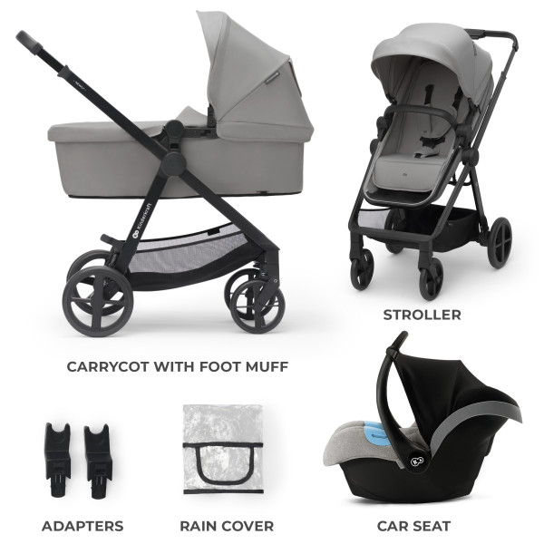 Универсальная коляска 3 в 1 Kinderkraft Newly Moonlight Grey (KSNEWL00GRY3000)
