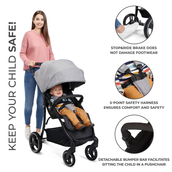 Прогулочная коляска Kinderkraft Trig 2 Grey (KSTRIG02GRY0000)