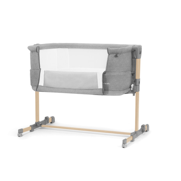 Приставная кроватка-люлька Kinderkraft Neste Grow Light Grey Full Wood (KCNEGR00LGR000W)