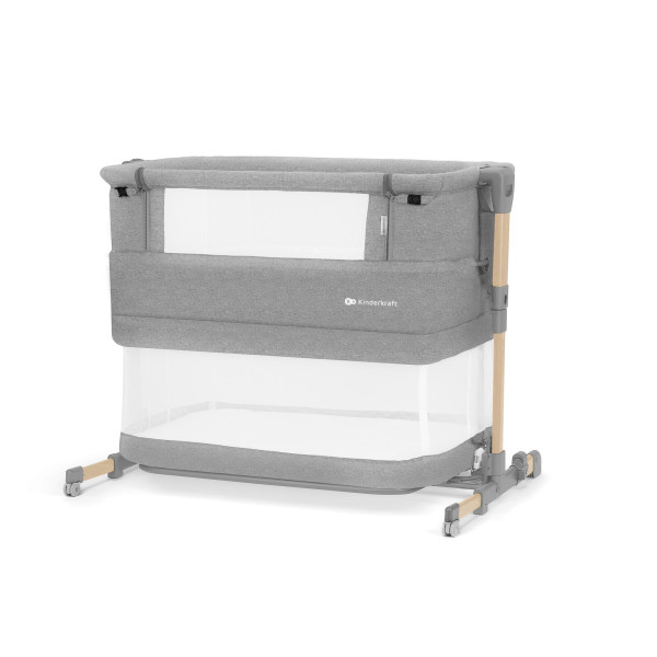 Приставная кроватка-люлька Kinderkraft Neste Grow Light Grey Full Wood (KCNEGR00LGR000W)