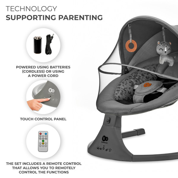 Кресло-качалка Kinderkraft Lumi 2 Dark Grey (KBLUMI02DGR0000)