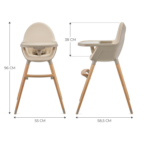 Стульчик для кормления 2 в 1 Kinderkraft Fini 2 Beige (KHFINI02BEG0000)
