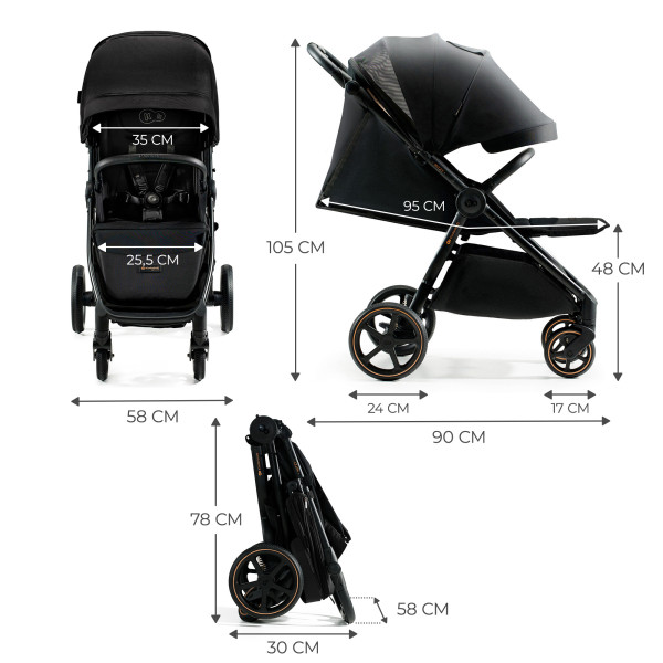 Прогулочная коляска Kinderkraft Mitzy Ink Black (KSMITZ00BLK0000)