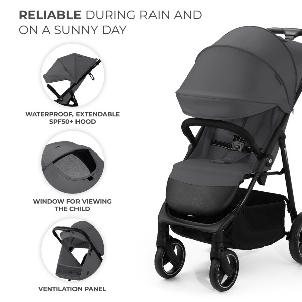 Прогулочная коляска Kinderkraft Trig 3 Granite Grey (KSTRIG03GRY0000)