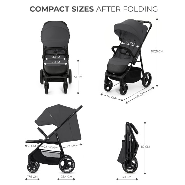 Прогулочная коляска Kinderkraft Trig 3 Granite Grey (KSTRIG03GRY0000)