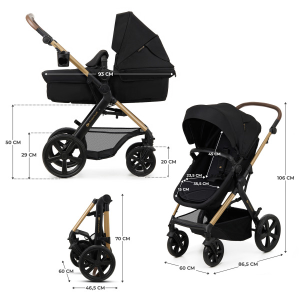 Универсальная коляска 3 в 1 Kinderkraft Moov 2 Pure Black (KSMOOV02BLKEV00)