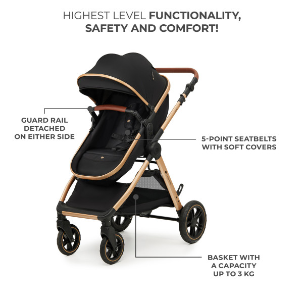 Универсальная коляска 3 в 1 Kinderkraft Esme Pure Black (KSESME00BLK3000)