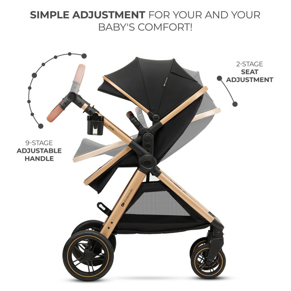 Универсальная коляска 3 в 1 Kinderkraft Esme Pure Black (KSESME00BLK3000)