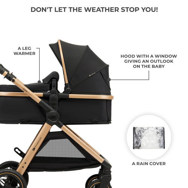 Универсальная коляска 3 в 1 Kinderkraft Esme Pure Black (KSESME00BLK3000)