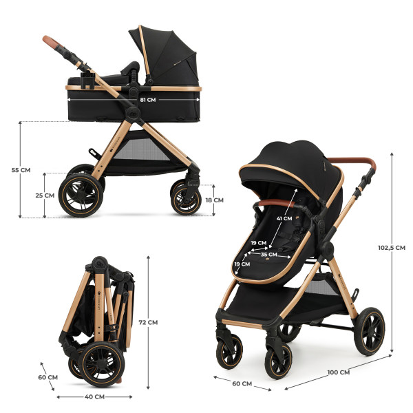 Универсальная коляска 3 в 1 Kinderkraft Esme Pure Black (KSESME00BLK3000)