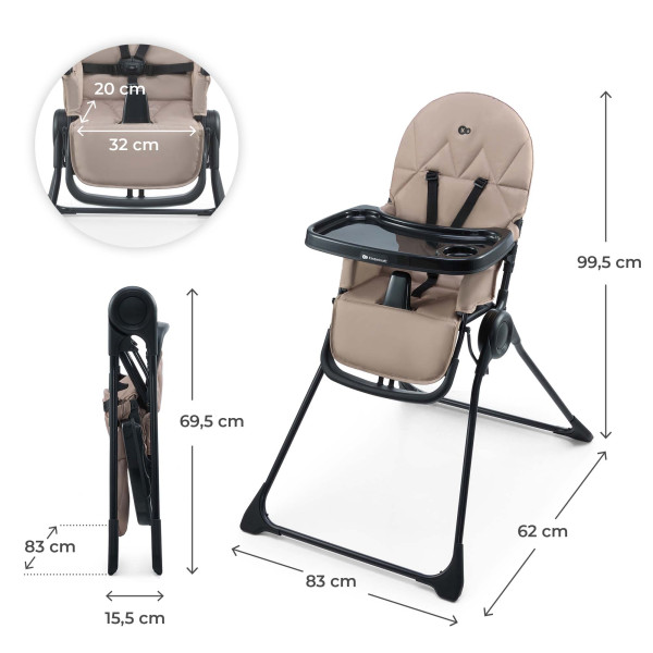Стульчик для кормления Kinderkraft Binci Beige (KHBINC00BEG0000)