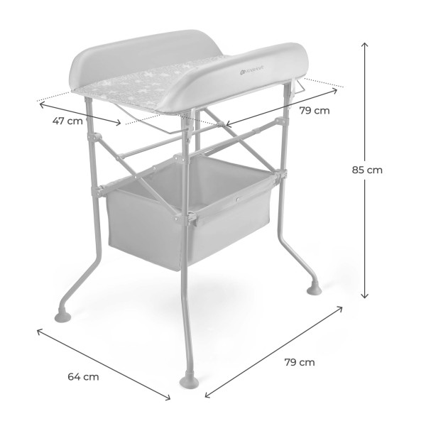 Столик для пеленания с ванночкой Kinderkraft Bubbly Grey (KABUBB00GRY0000)