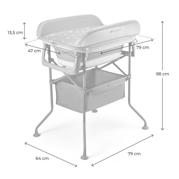 Столик для пеленания с ванночкой Kinderkraft Bubbly Grey (KABUBB00GRY0000)