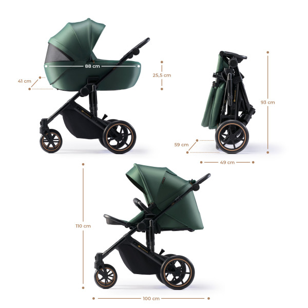 Универсальная коляска 2 в 1 Kinderkraft Prime 2 Dark Green (KSPRIM02GRE2000)
