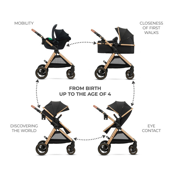 Универсальная коляска 3 в 1 Kinderkraft Esme Pro Pure Black (KSESME00BLK300N)