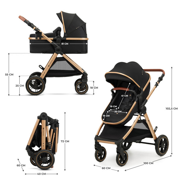 Универсальная коляска 3 в 1 Kinderkraft Esme Pro Pure Black (KSESME00BLK300N)