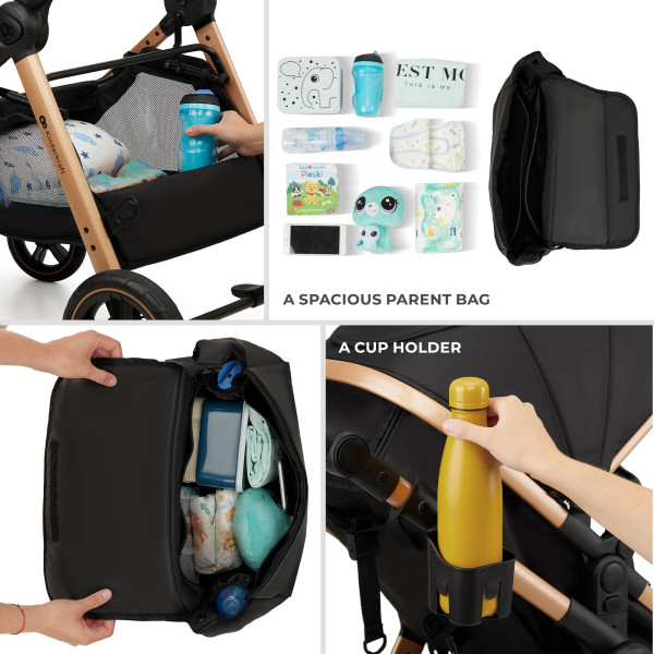 Универсальная коляска 3 в 1 Kinderkraft Esme Pro Pure Black (KSESME00BLK300N)