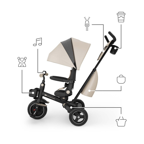 Трехколесный велосипед Kinderkraft Spinstep 2 Plus Beige (KRSPST02BEGPL00)