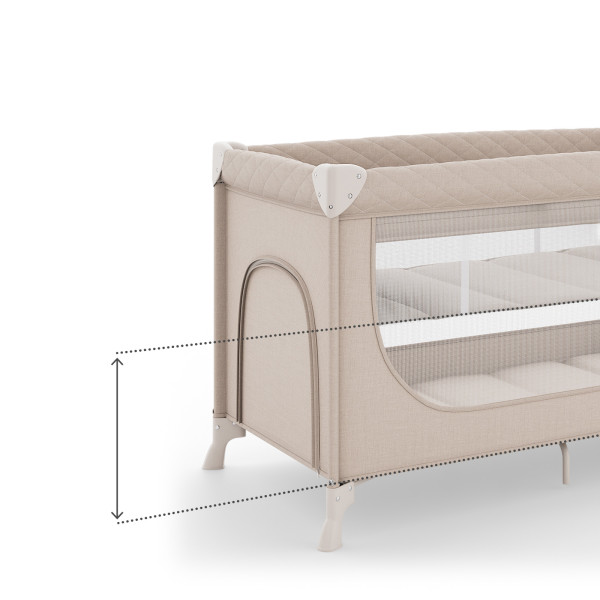 Кровать-манеж з пеленатором Kinderkraft Leody Up Beige (KCLEODUPBEG00AC)