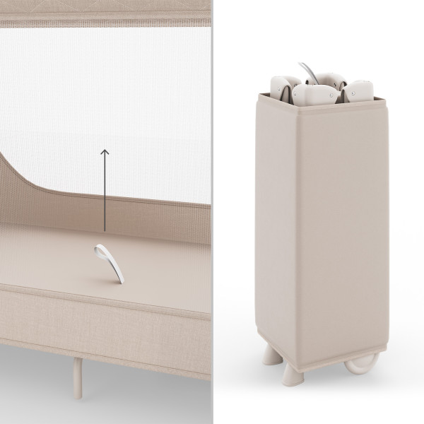Кровать-манеж з пеленатором Kinderkraft Leody Up Beige (KCLEODUPBEG00AC)