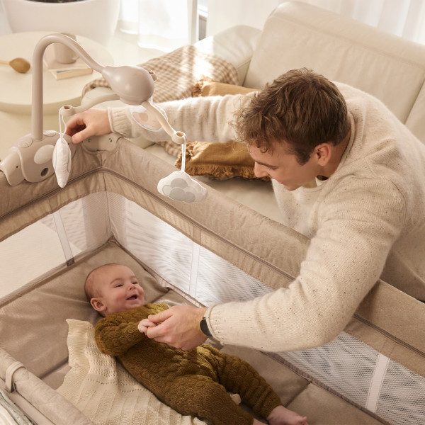 Кровать-манеж з пеленатором Kinderkraft Leody Up Beige (KCLEODUPBEG00AC)