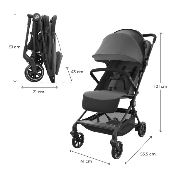 Прогулочная коляска Kinderkraft Nebo Platinum Grey Beige (KSNEBO00GRY0000)