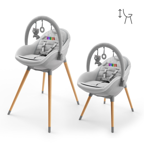 Стульчик для кормления 2 в 1 Kinderkraft Fini Up Grey