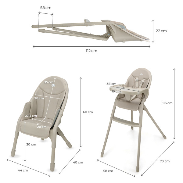 Стульчик для кормления Kinderkraft Dinnly Beige (KHDINN00BEG0000)