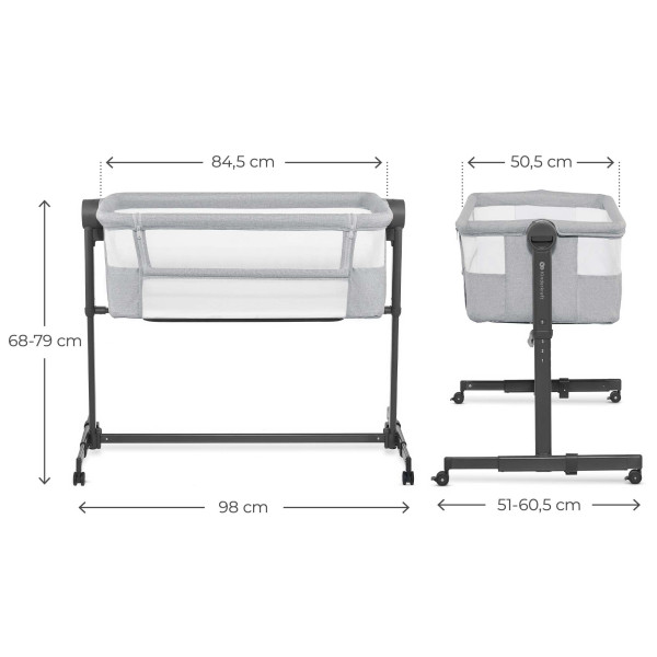 Приставная кроватка-люлька Kinderkraft Nestee Up 2 Light Grey (KLNEE002LGR0000)