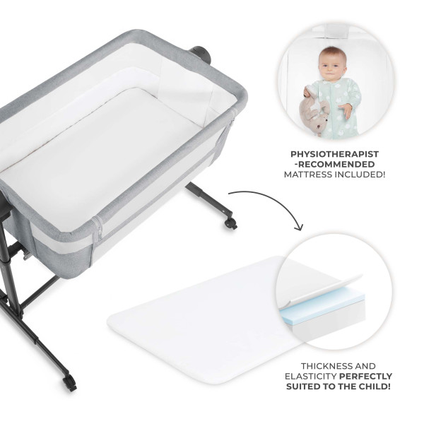 Приставная кроватка-люлька Kinderkraft Nestee Up 2 Light Grey (KLNEE002LGR0000)