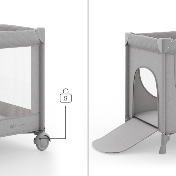 Кровать-манеж Kinderkraft Leody Up Grey (KCLEODUPGRY0000)
