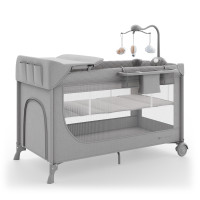 Кровать-манеж с пеленатором Kinderkraft Leody Up Grey (KCLEODUPGRY00AC)