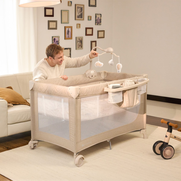 Кровать-манеж с пеленатором Kinderkraft Leody Up Grey (KCLEODUPGRY00AC)