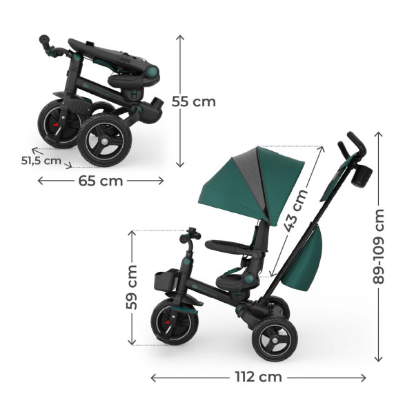 Трехколесный велосипед Kinderkraft Spinstep 2 Plus Green (KRSPST02GREPL00)