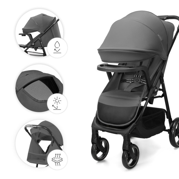 Прогулочная коляска Kinderkraft Trig 3 Tray Grey (KSTRIG03GRY000T)