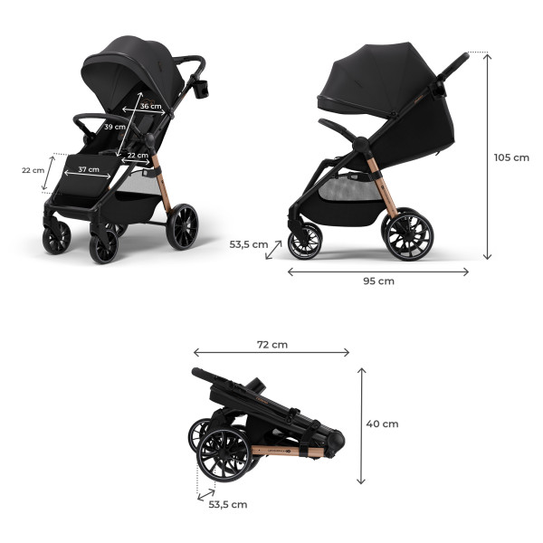 Прогулочная коляска Kinderkraft Grande 2 Black (KSGRAN02BLK0000)
