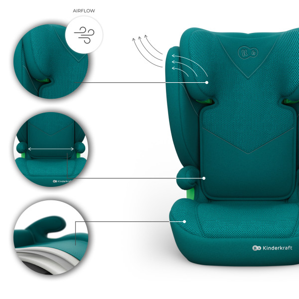 Автокресло Kinderkraft Junior Fix 2 Plus i-Size Green (KCJUFI20GREPL0N)