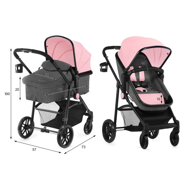 Универсальная коляска 3 в 1 Kinderkraft Juli Pink (KKWJULIPNK3000)
